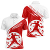Maxcorners Custom White And Red Pickleball Jersey, Pickleballer Pickleball Player Polo Shirt For Men LM2206