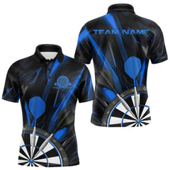 Maxcorners Custom Black And Blue Dart Jerseys, Dart Polo Shirts For Men Team Jerseys TU1208