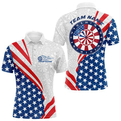 Maxcorners Custom Patriotic Dart Jerseys For Players, US Flag Dartboard Team Polo Shirts For Men LM2408