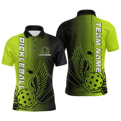 Maxcorners Custom Green Pickleball Wings Jerseys Outdoor Pickleball Polo Team Shirts For Men LM2206