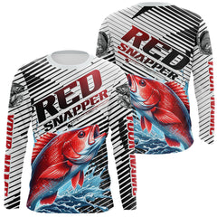 Maxcorners Custom Red Snapper Fishing Jerseys, Red Snapper Long Sleeve Performance Fishing Shirt LM0607