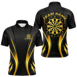 Maxcorners Custom Black And Gold Dartboard Dart Team Men Polo Shirt, Golden Dart Outfits MT0410