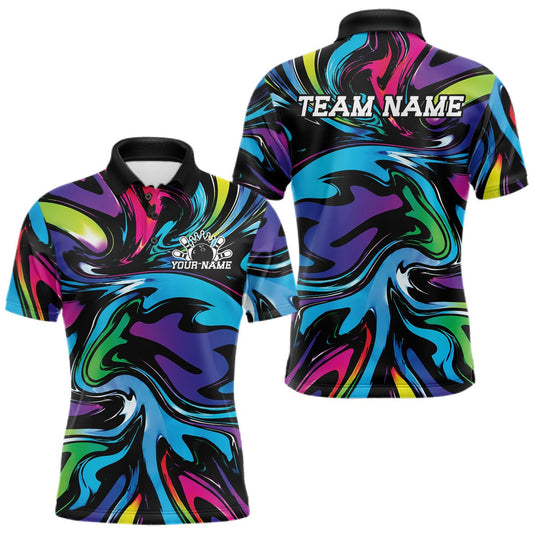 Maxcorners Custom Colorful Bowling Tournament Men Polo Shirt, Bowling League Shirt Team Jerseys LM1005