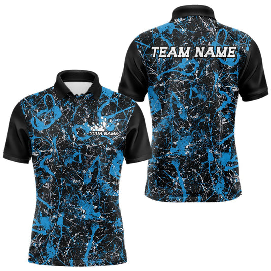 Maxcorners Purple Custom Multi Color Splatter Camo Bowling League Team Shirts For Men, Women And Kid, Bowling Tournament Outfit