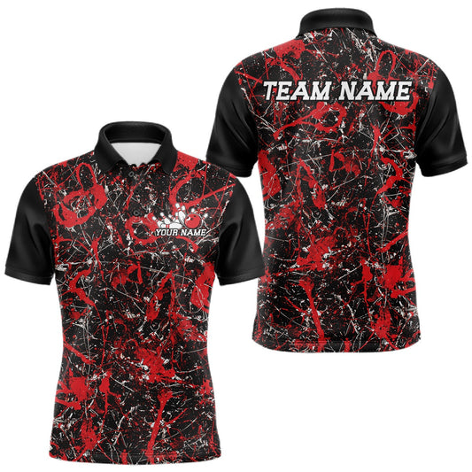 Maxcorners Pink Custom Multi Color Splatter Camo Bowling League Team Shirts For Men, Women And Kid, Bowling Tournament Outfit