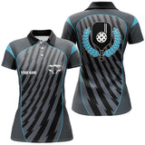 Maxcorners Custom Blue Pickleball Polo Shirts For Men, Outdoor Pickleball Jerseys