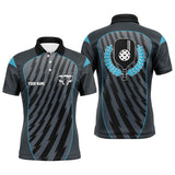 Maxcorners Custom Blue Pickleball Polo Shirts For Men, Outdoor Pickleball Jerseys