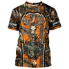 Maxcorners Deer Hunting orange camo Custom Name 3D All over print shirts, personalized deer hunting apparel LM2608