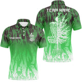 Maxcorners Disc golf basket green camo Men disc golf polo shirts custom disc golf jerseys team shirts for men MT0510