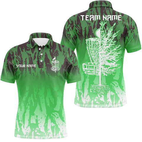 Maxcorners Disc golf basket green camo Men disc golf polo shirts custom disc golf jerseys team shirts for men MT0510