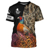 Maxcorners Pheasant Hunting Camo Customize Name 3D All Over Printed Shirts Personalized Hunting gifts LM2608