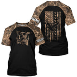 Maxcorners Duck hunting Waterfowl Camo American flag Custom 3D All Over Printed Shirts Personalized Hunting gift LM2608