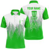 Maxcorners Disc golf hole in the woods Men polo shirts custom name disc golf polo shirts for men | Green MT0510