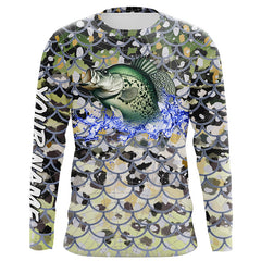 Maxcorners Crappie Fishing crappie scales customize name performance UV protection long sleeves fishing shirts  LM2408