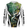 Maxcorners Personalized Largemouth Bass fishing white grunge long sleeve Fishing Shirts LM0201