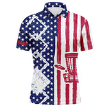Maxcorners Mens disc golf polo shirt custom name American flag patriot disc golf, personalized disc golf gifts MT0510