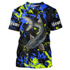 Maxcorners Catfish fishing green blue camo Custom UV protection performance long sleeve fishing jerseys MT2108
