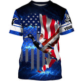 Maxcorners Duck hunting American flag patriotic 3d galaxy camo shirts- Personalized Hunting gift LM2608