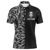 Maxcorners Disc golf pattern basket black Mens disc golf polo shirt, personalized disc golf gifts for mens MT0510