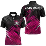 Maxcorners Pink and Black Bowling Shirts For Men Custom Name and Team name Bowling Jerseys Bowlers Outfit TU0411