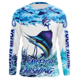 Maxcorners Sailfish fishing Blue sea camo Custom UV protection fishing long sleeve shirt, Sailfish Fishing jersey MT2108
