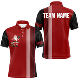 Maxcorners Retro Black and Red Christmas Santa Bowling shirts For Men custom bowling team jerseys Bowler Outfits TU0411