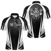 Maxcorners Personalized Black And White Darts Shirts For Men Custom Darts Team Jerseys