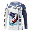 Maxcorners Bass Fishing blue camo American Flag Custom name & boat name performance Long Sleeve Fishing Shirts LM0201