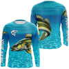 Maxcorners Walleye fishing blue water camo Custom sun protection long sleeve fishing shirt for men, women MT2108