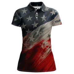 Maxcorners Personalized golf polos shirts for men American flag 4th July custom patriotic best men golf wears