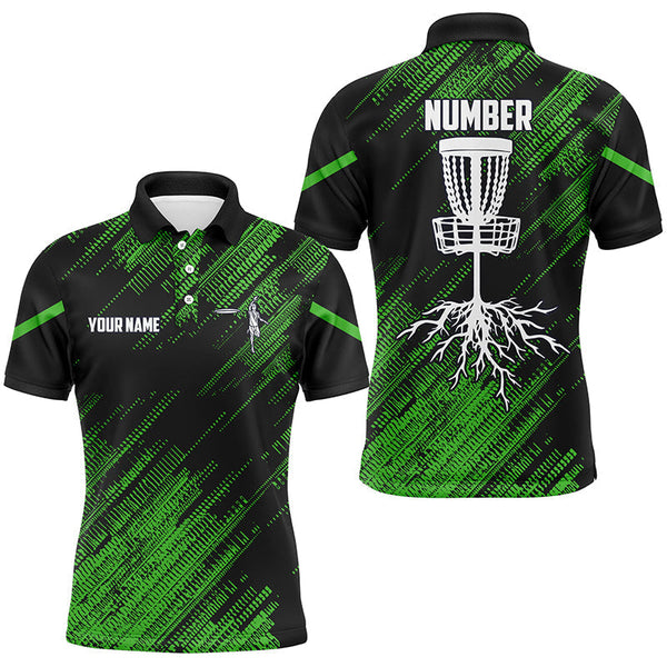 Maxcorners Green camo Black Mens disc golf polo shirts custom disc golf team disc golf jerseys MT0510