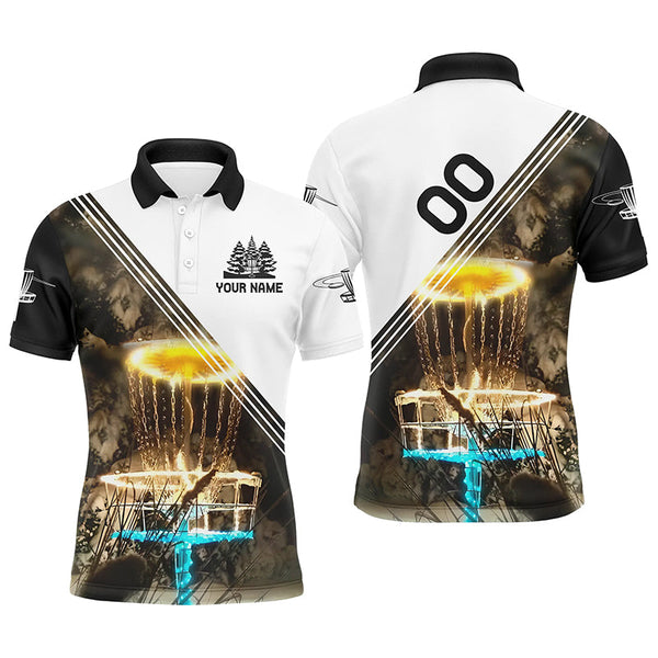 Maxcorners Custom name and number Disc Golf Men polo shirts, gift for Disc golf lovers, disc golf shirts for men MT0510