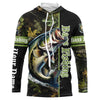Maxcorners Bass fishing Green camouflage Custom sun protection long sleeve Fishing Shirts, bass Fishing jerseys LM0201
