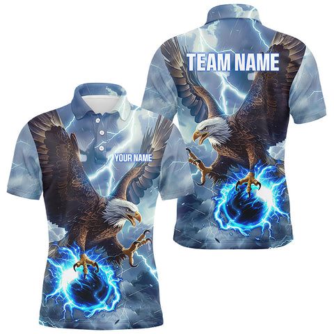 Max Corner Blue lightning thunder bowling Eagle Custom Name And Team Shirt