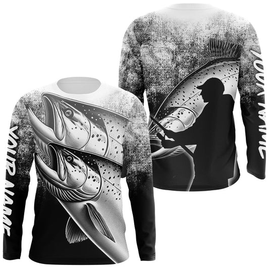 Maxcorners Chinook Salmon ( King Salmon) Fishing Customize name Fishing shirts Long sleeve, Long Sleeve Hooded LM0201
