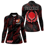 Maxcorners Black and Red Camo Golf Polo Shirts For Men Custom mens golf outfit team golf shirts