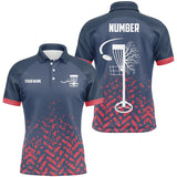 Maxcorners Blue and Red camo Mens disc golf polo shirts custom disc golf basket jerseys for team MT0510