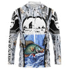 Maxcorners Winter crappie Ice fishing camo Customize name Performance Long Sleeve fishing shirts for men, women LM0201