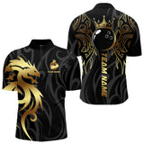 Maxcorners Black and Gold Dragon tribal crown Bowling ball Shirts for Men Custom Bowling Team League Jerseys LM1610