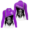 Maxcorners Black, White and Purple Disc Golf basket Mens Disc golf polo shirts Custom team disc golf jerseysMT0306