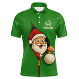 Maxcorners Green Christmas Funny Santa Golf Polo Shirts For Men Custom Xmas Mens Golf Attire, Christmas gifts LM2110