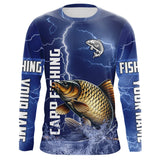 Maxcorners Carp Fishing blue lightning jerseys custom performance Long Sleeve tournament fishing shirts MT2108