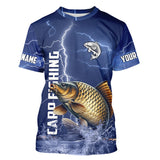 Maxcorners Carp Fishing blue lightning jerseys custom performance Long Sleeve tournament fishing shirts MT2108