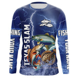 Maxcorners Texas Slam Fishing blue lightning jerseys custom performance Long Sleeve tournament fishing shirts MT2108
