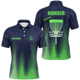 Maxcorners Green gradient Mens Disc golf polo shirts custom team disc golf jerseys, disc golf clothes MT0510