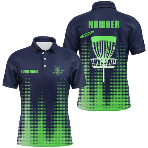 Maxcorners Green gradient Mens Disc golf polo shirts custom team disc golf jerseys, disc golf clothes MT0510