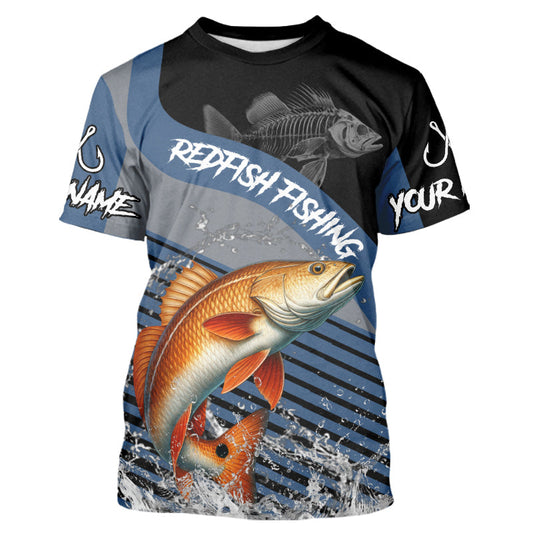 Maxcorners Redfish fishing Custom UV protection fishing long sleeve shirt, Redfish Fishing jerseys | Blue LM2512