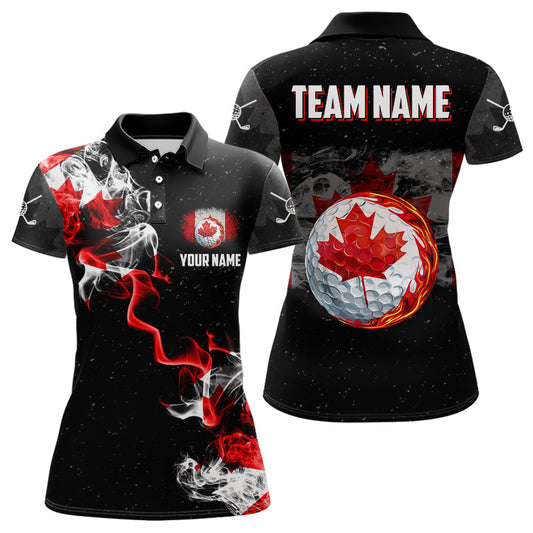 Maxcorners Smoke Canadian Flag Black Grunge Golf Custom Patriotic Golf