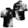 Maxcorners Black and White Retro Mens Bowling Polo, Quarter Zip shirts Custom team bowling jerseys mens outfit