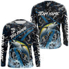 Maxcorners Custom Tuna Fishing Camo Long Sleeve Fishing Shirts, Personalized Tuna Fishing Team Jerseys LM2512